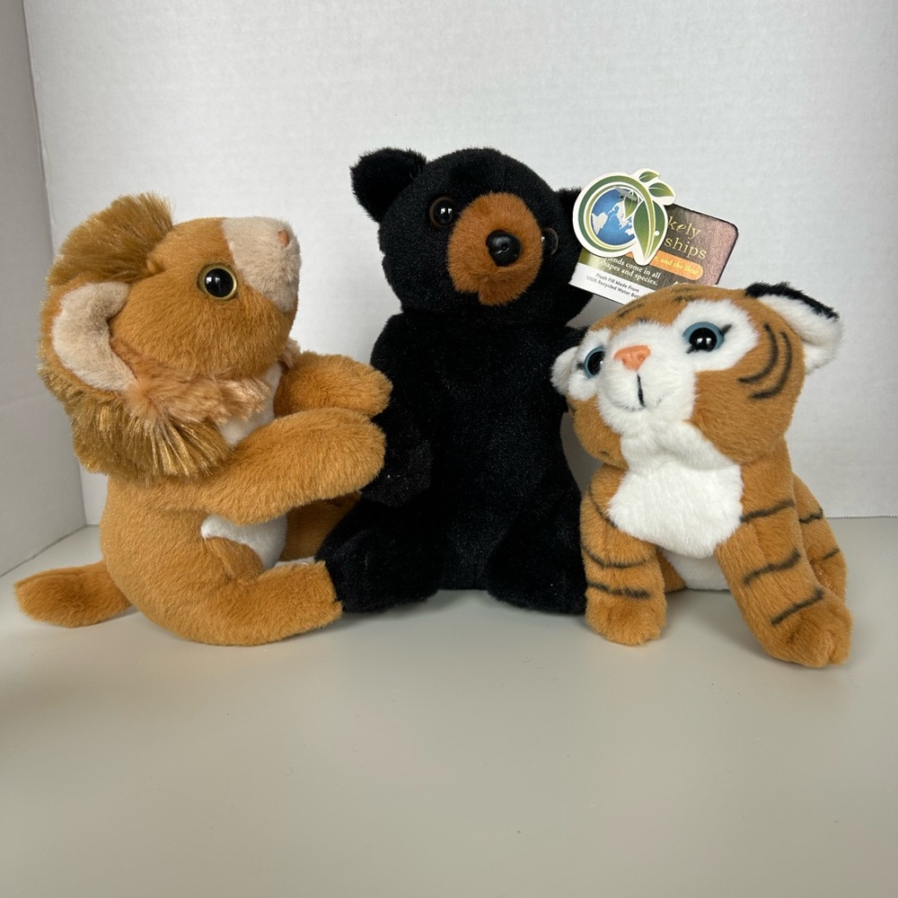 2/$25 🧸 Wild Republic Unlikely Friendship - Lion, Tiger & Bear 10 in plush NWT